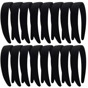 Black Satin Headbands for Women 1 Inch Anti-slip Black Ribbon Hair Bands for ... - Picture 1 of 7