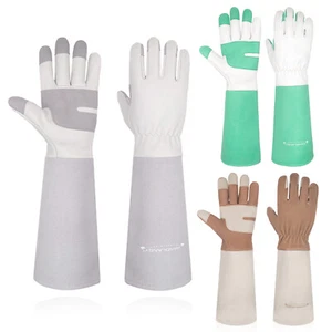 Gardening Gloves Leather Long Sleeve Thorn Proof Garden Gauntlet for Women Men - Bild 1 von 11