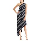 Chaps Women's Striped Asymmetrical Stretch Dress Navy (Sz X-Small) Nwt Msrp $100