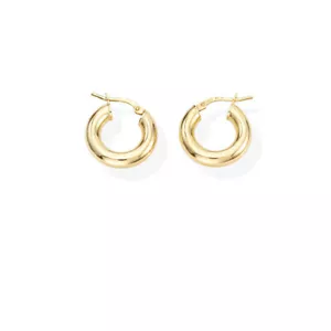 AMEN 925 GOLD SILVER SMOOTH ORCE4G1 CIRCLE EARRINGS - Picture 1 of 2