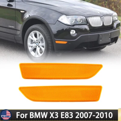 For 2007-2010 BMW X3 E83 Base 2Pcs Front Bumper Side Marker Reflector Light Foto 1 de 4