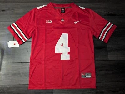 🚨 Jeremiah Smith #4 Ohio State Buckeyes rojo escarlata cosido pequeño Foto 1 de 4