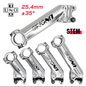 UNO 35°Bike Stem 25.4x90/110/130mm Silver Bicycle Handlebar Stem Mtb Accessories - Picture 1 of 16