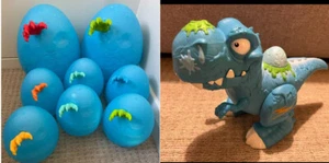New Smashers Dino Eggs 2 x Large, 6 x Small, Red Green Orange Yellow Blue & Dino - Picture 1 of 18