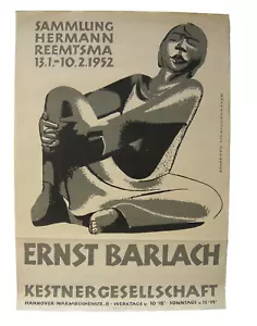 Manifesto Ernst Barlach esposizione Società Kestner 1952 litografia - Foto 1 di 3