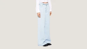 Miu Miu Light-Wash Twill Ruffled Wide-Leg Jeans, Size XS - Bild 1 von 15