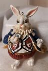 Vtg Alice in Wonderland  Hare Rabbit Christmas Ornament Hearts Horn Pocket Watch