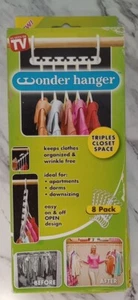 As Seen On TV Wonder Hanger Triple Closet Space Saving Clothes Hanger System 8Pk - Picture 1 of 9