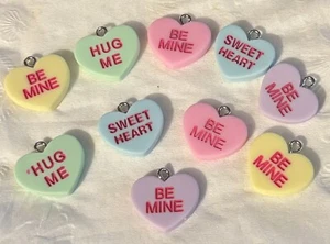 Valentines Conversation Heart Charms, For Jewelry Making And More.  - Picture 1 of 1