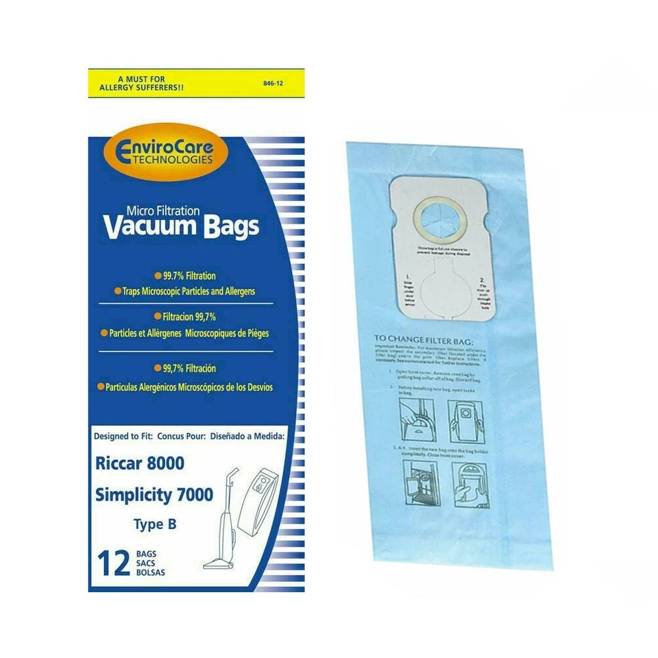 Se adapta a bolsas de microfiltración tipo B EnviroCare serie 8000 y 8900 paquete de 12 846-12 Foto 1 de 1