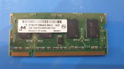 1GB MICRON 1Rx8 6400S sodimm DDRII RAM MEMORY PC2 DDR2 Laptop HP DELL - Image 1 of 2