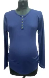 Times Two Long Sleeved Henley Solid Side Cinch Waffle Maternity Top Size XL - Picture 1 of 1
