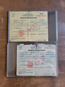 Illinois State Resident Hunting License 1941, 1942 - Picture 1 of 2