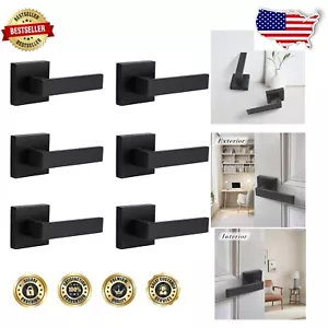 Modern Zinc Door Handle Set - 6 Pack of Durable Dummy Levers for Easy Install - Picture 1 of 10