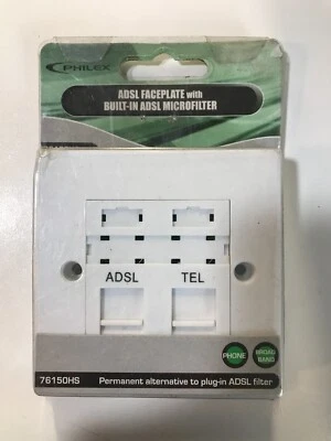 PHILEX ADSL FACEPLATE WITH BUILT-IN ADSL MICROFILTER  *EL203 - Image 1 of 2