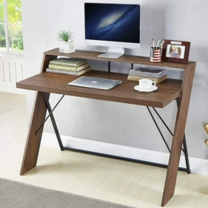 Computer Desk Metal Wood Writing Desk Study Table Home Office - Picture 1 of 6