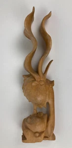 Wooden Romantic Vertical Sculpture Hand Carved ABSTRACT ART - Picture 1 of 10