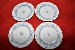 4 Vintage Arcopal France Glenwood Blue & White Floral Side Plates 7.75" Set of 4 - Picture 1 of 2