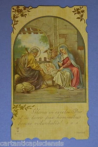 SANTINO ANTICO Natività "Gloria in Excelsis Deo et in Terra" Holy Card 1910 - Foto 1 di 1