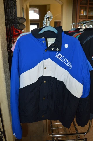 VTG Toronto Maple Leafs NHL Licensed Full Zipper Snap Button DeLong Jacket Sz M Cover