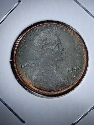 1986 Denver Lincoln Cent Missing Clad Layer!!  Very Nice Collectors Piece!  - Image 1 of 4