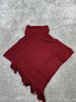Chico's Poncho Womens One Size Red Knit New * - Image 1 of 4