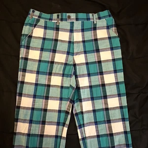 LoudMouth Mens Blue Plaid Golf Pants Size 36x32” Pockets Belt Loops - Picture 1 of 9