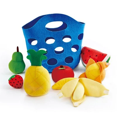 CESTO DI FRUTTA fruits basket HAPE gioco in stoffa E3169 kitchen world 8 PEZZI e - Immagine 1 di 4