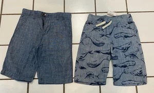 Lot of 2 Boys Shorts Size 8 NEW Children’s Place Whales + GUC OshKosh Soft Denim - Picture 1 of 7