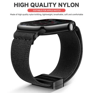 Stretchy Nylon Loop Strap for Apple Watch Ultra 11 10 9 8 7 6 5 4 Magnetic Clasp - Picture 1 of 38