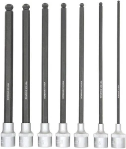 7PC Bondhus PHBX7/S-6 ProHold Ball End Socket Bits 1/8" to 3/8", 6" Long, 43845 - Picture 1 of 3