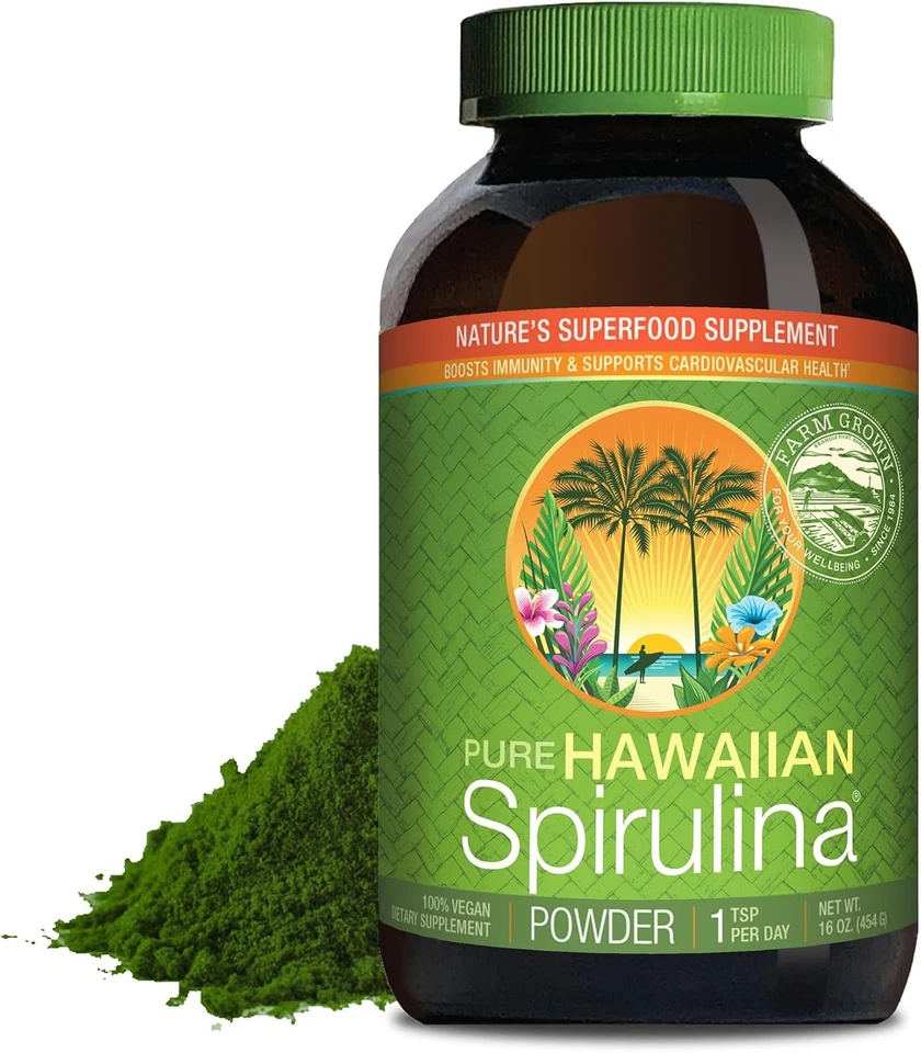 Nutrex Hawaii, Pure Hawaiian Spirulina Powder, Vegan, 16 Ounce (Pack of 1)  - Image 1 of 4