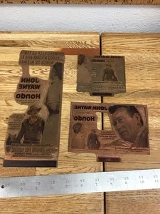 1953 Hondo - JOHN WAYNE - Copper Letter Press Printing Block Plate NN.2 - Bild 1 von 4