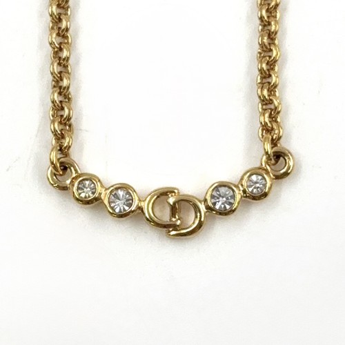 Collana Christian Dior CD logo strass oro GP