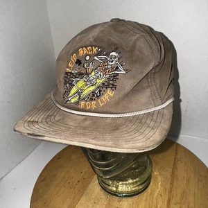 Volcom Layback for Life Skeleton Surf Embroidered Brown Snapback Hat Cap Skater - Picture 1 of 14