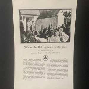 Vintage 1928 Bell Telephone Where Bell System’s Profit Goes Ad Advertisment  - Picture 1 of 2