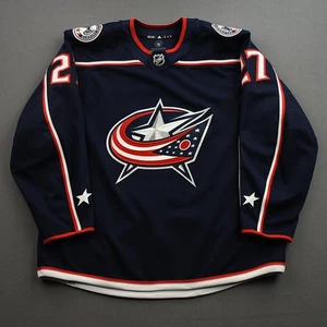 Camiseta deportiva de hockey Adam Boqvist Columbus Blue Jackets 2021-22 usada de la NHL - Imagen 1 de 4