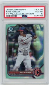 2022 Bowman Draft Chrome Aqua Lava Refractor /199 Nate Furman #BDC-182 PSA 10 - Picture 1 of 2