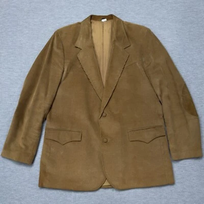 Vintage Pioneer Wear Mens Brown Corduroy Suit Jacket Blazer Elbow Patch Size 48 - Image 1 of 4
