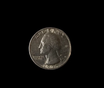 1979-S CLAD WASHINGTON QUARTER COIN, TYPE 1 FILLED S MINT MARK CIRCULATED - Image 1 of 4