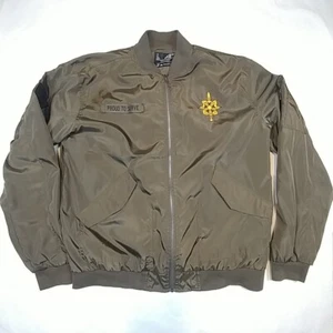 US Army Full-Zip Bomber Jacket Mens Size L Lightweight Olive Green USA - Picture 1 of 6