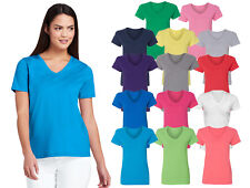 Women V-neck Premium Basic T-shirt Extra Soft lightweight Sizes S - 2XL