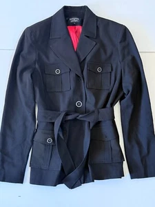Signature By Larry Levine Coat Women's 6 Black Notch Lapel Single Breasted - Picture 1 of 4