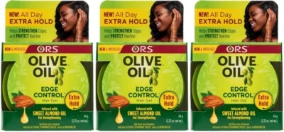 ORS Olive Oil Edge Control Hair Gel Extra Hold Infused Sweet Almond Oil Lot of 3 - Image 1 of 4