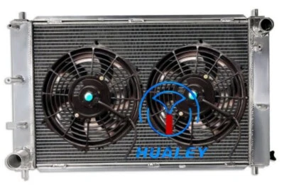 Radiador de alumínio +2x ventilador para 1997-2004 1998 1999 2000 Ford Mustang GT/SVT V8 MT - Imagem 1 de 4