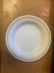 Corelle Zitrus gelb braun Streifen Rand Suppe - Pasta Schüssel Teller 8 3/8" - Bild 1 von 3