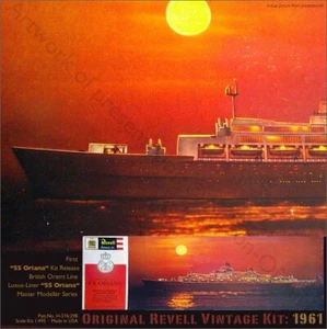 Oryginalny Revell 1961 · Pierwsze wydanie zestawu "SS Oriana" · Komplet w doskonałym pudełku - Zdjęcie 1 z 13