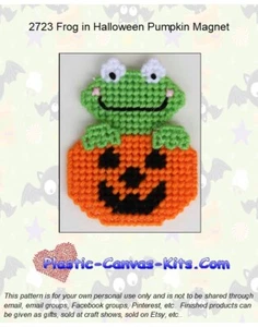 Patrón o kit de lona imán de calabaza de Halloween - Imagen 1 de 1