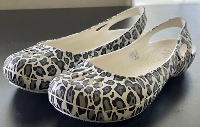 CROCS Kadee Mary Jane / балетки животное печати леопард гепард Wms размер 8 EUC - Изображение 1 из 4