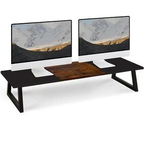 31.5 inch Monitor Stand Riser, Wood & Steel Computer for Office Desk Organizer - Picture 1 of 6